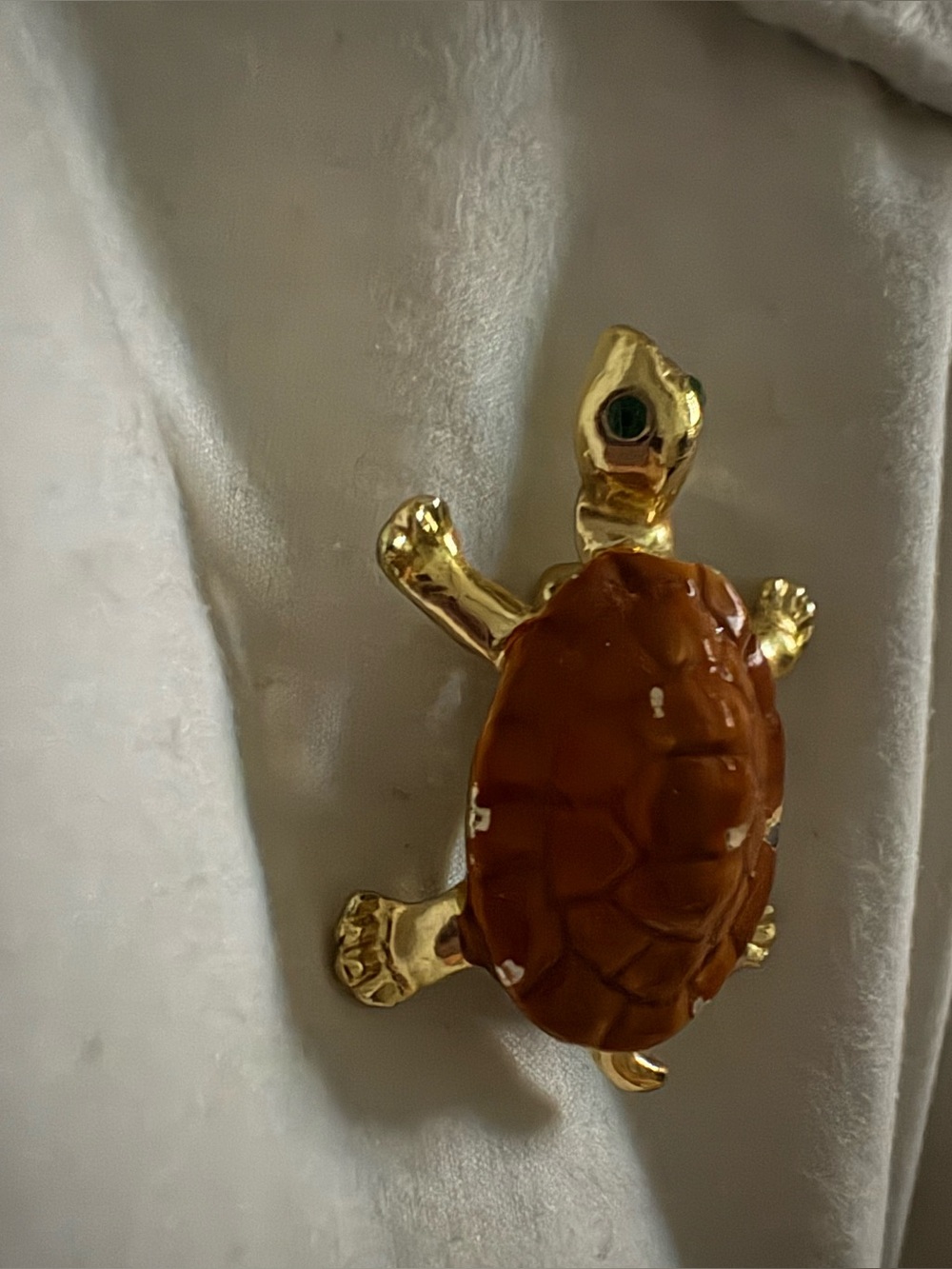 Gold and Brown Turtle Decorative Reptile Figurine